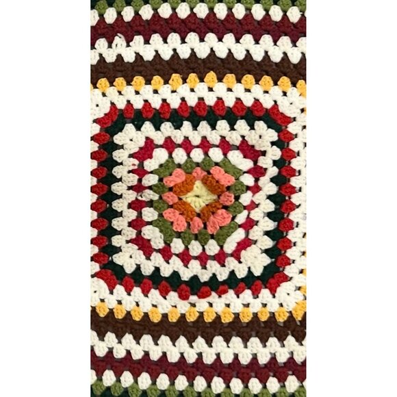 Granny Square Cozy Handmade Crochet Colorful Blanket  Afghan Throw 50"x50" - Picture 10 of 11